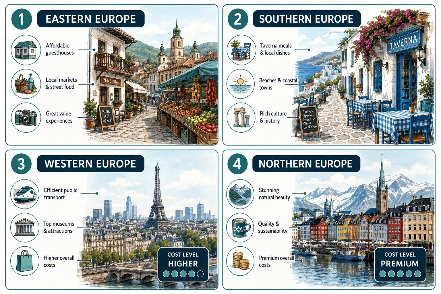 Was beinhaltet ein Europa-Budget von 50 US-Dollar pro Tag tatsächlich?